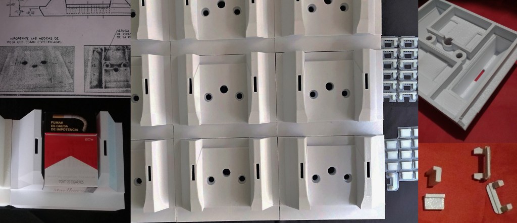 Foto de un exhibidor de cajetilla de cigarrillos.