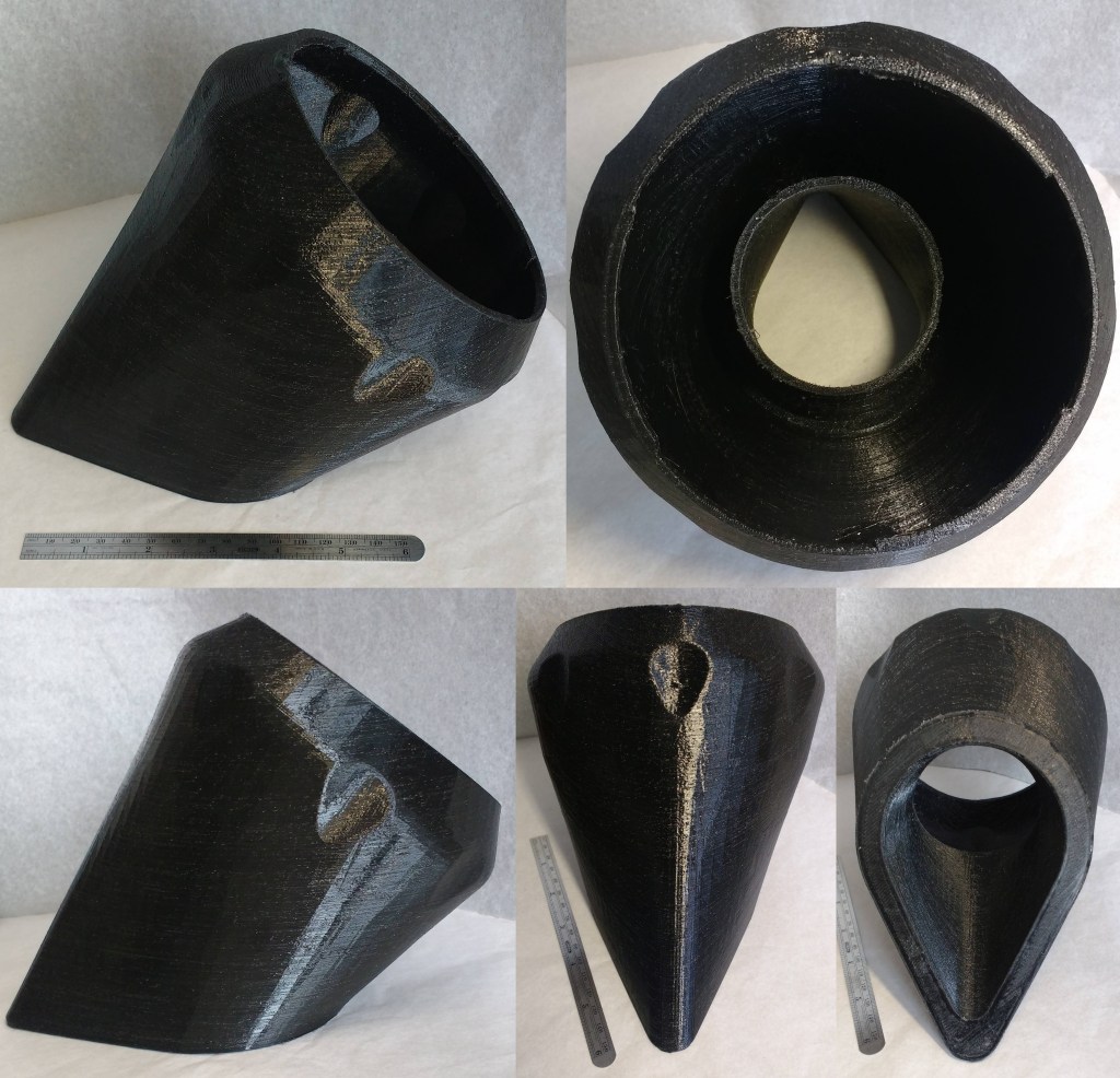 Fotografía de distintas vistas de un recipiente amortiguador.